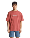 The Parlez Mens Staffa Oversized T-Shirt in Dusty Coral