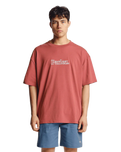 The Parlez Mens Staffa Oversized T-Shirt in Dusty Coral