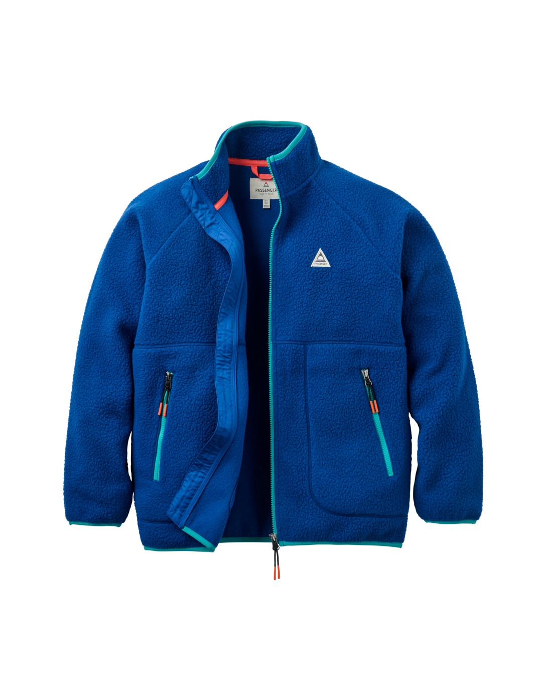 The Passenger Womens Home Full Zip Sherpa Fleece Jacket in Blue Navy