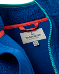 The Passenger Womens Home Full Zip Sherpa Fleece Jacket in Blue Navy
