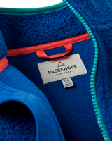The Passenger Womens Home Full Zip Sherpa Fleece Jacket in Blue Navy