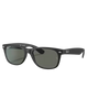 New Wayfarer Polarised Sunglasses in Matte Rubber Black & Green
