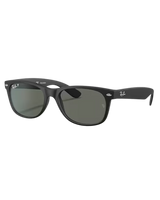 New Wayfarer Polarised Sunglasses in Matte Rubber Black & Green