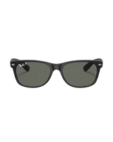 New Wayfarer Polarised Sunglasses in Matte Rubber Black & Green