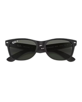 New Wayfarer Polarised Sunglasses in Matte Rubber Black & Green