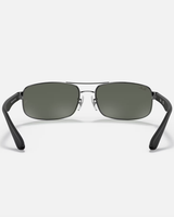 The Ray-Ban RB3445 Sunglasses in Gunmetal & Black
