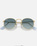 The Ray-Ban Round Metal Gradient Sunglasses in Polished Gold & Blue