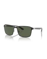 The Ray-Ban RB3721 Sunglasses in Black On Silver