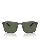 The Ray-Ban RB3721 Sunglasses in Black On Silver