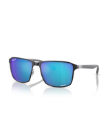 The Ray-Ban RRB3721CH Chromance Sunglasses in Black On Silver