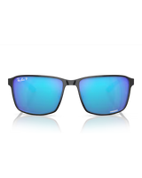 The Ray-Ban RRB3721CH Chromance Sunglasses in Black On Silver