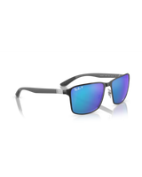 The Ray-Ban RRB3721CH Chromance Sunglasses in Black On Silver