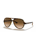 The Ray-Ban Cats 5000 Classic Sunglasses in Polished Light Havana & Light Brown Gradient