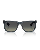 The Ray-Ban Justin Classic Sunglasses in Polished Rubber Blue