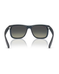 The Ray-Ban Justin Classic Sunglasses in Polished Rubber Blue