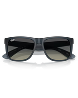 The Ray-Ban Justin Classic Sunglasses in Polished Rubber Blue