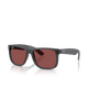 The Ray-Ban Justin Classic Sunglasses in Matte Opal Grey & Dark Violet