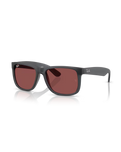 The Ray-Ban Justin Classic Sunglasses in Matte Opal Grey & Dark Violet