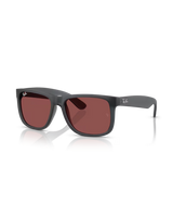 The Ray-Ban Justin Classic Sunglasses in Matte Opal Grey & Dark Violet