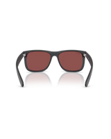 The Ray-Ban Justin Classic Sunglasses in Matte Opal Grey & Dark Violet