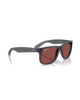 The Ray-Ban Justin Classic Sunglasses in Matte Opal Grey & Dark Violet