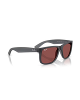 The Ray-Ban Justin Classic Sunglasses in Matte Opal Grey & Dark Violet