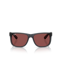 The Ray-Ban Justin Classic Sunglasses in Matte Opal Grey & Dark Violet