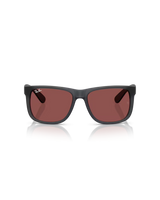 The Ray-Ban Justin Classic Sunglasses in Matte Opal Grey & Dark Violet