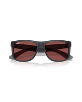 The Ray-Ban Justin Classic Sunglasses in Matte Opal Grey & Dark Violet