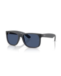 The Ray-Ban Justin Classic Sunglasses in Matte Opal Grey & Dark Blue