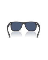 The Ray-Ban Justin Classic Sunglasses in Matte Opal Grey & Dark Blue