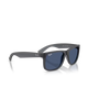 The Ray-Ban Justin Classic Sunglasses in Matte Opal Grey & Dark Blue