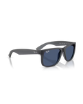 The Ray-Ban Justin Classic Sunglasses in Matte Opal Grey & Dark Blue