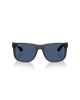 The Ray-Ban Justin Classic Sunglasses in Matte Opal Grey & Dark Blue