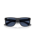 The Ray-Ban Justin Classic Sunglasses in Matte Opal Grey & Dark Blue