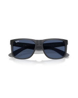 The Ray-Ban Justin Classic Sunglasses in Matte Opal Grey & Dark Blue