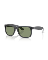 The Ray-Ban Justin Classic Sunglasses in Matte Opal Grey & Green