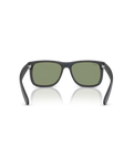 The Ray-Ban Justin Classic Sunglasses in Matte Opal Grey & Green