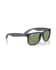 The Ray-Ban Justin Classic Sunglasses in Matte Opal Grey & Green