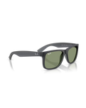 The Ray-Ban Justin Classic Sunglasses in Matte Opal Grey & Green