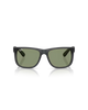 The Ray-Ban Justin Classic Sunglasses in Matte Opal Grey & Green