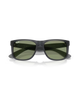 The Ray-Ban Justin Classic Sunglasses in Matte Opal Grey & Green