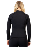 Womens Response 3mm Flatlock Wetsuit Jacket in Black