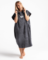 The Robie Original-Series Short Sleeve Changing Robe in Steel Grey