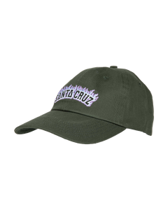 The Santa Cruz Mens Burnt Collegiate Cap in Dark Moss