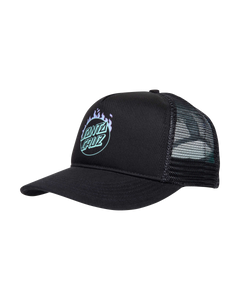 The Santa Cruz Mens Minimal Burnt Opus Meshback Trucker Cap in Black
