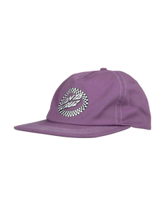 The Santa Cruz Mens Collage Oval Dot Sanpback Cap in Purple Haze