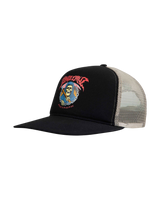 The Santa Cruz Mens Out Of Time Meshback Trucker Cap in Black & Stone Grey
