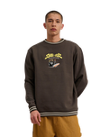 The Santa Cruz Mens Winkowski Surf Front Crew Sweatshirt in Washed Black