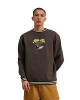 The Santa Cruz Mens Winkowski Surf Front Crew Sweatshirt in Washed Black